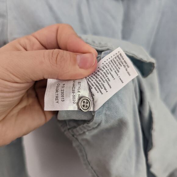 Women's Paige Light Denim Layda Shirt Small Light Wash Button Down Top $188 - Picture 7 of 7